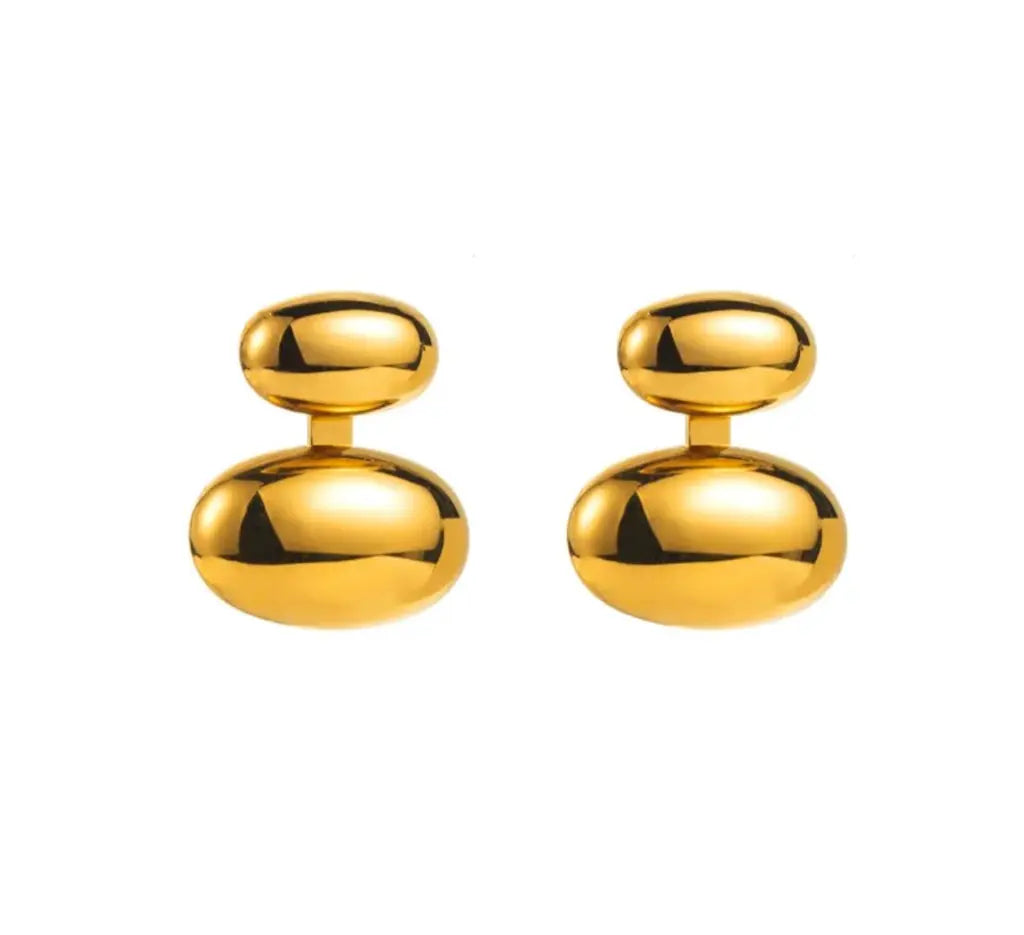 Golden Pebble Drop Earrings