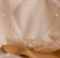 Diamond Cluster Gold Necklace