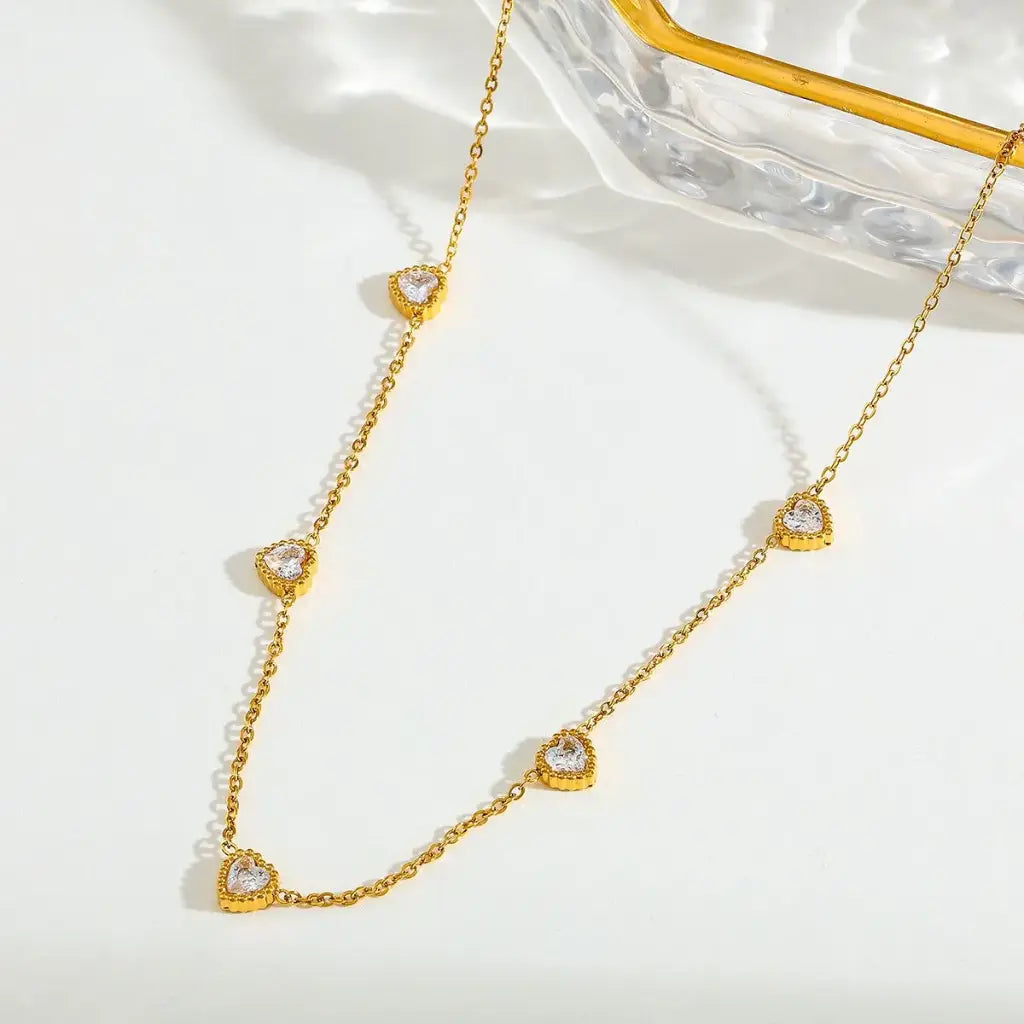 Eternal Hearts Dainty Charm Necklace