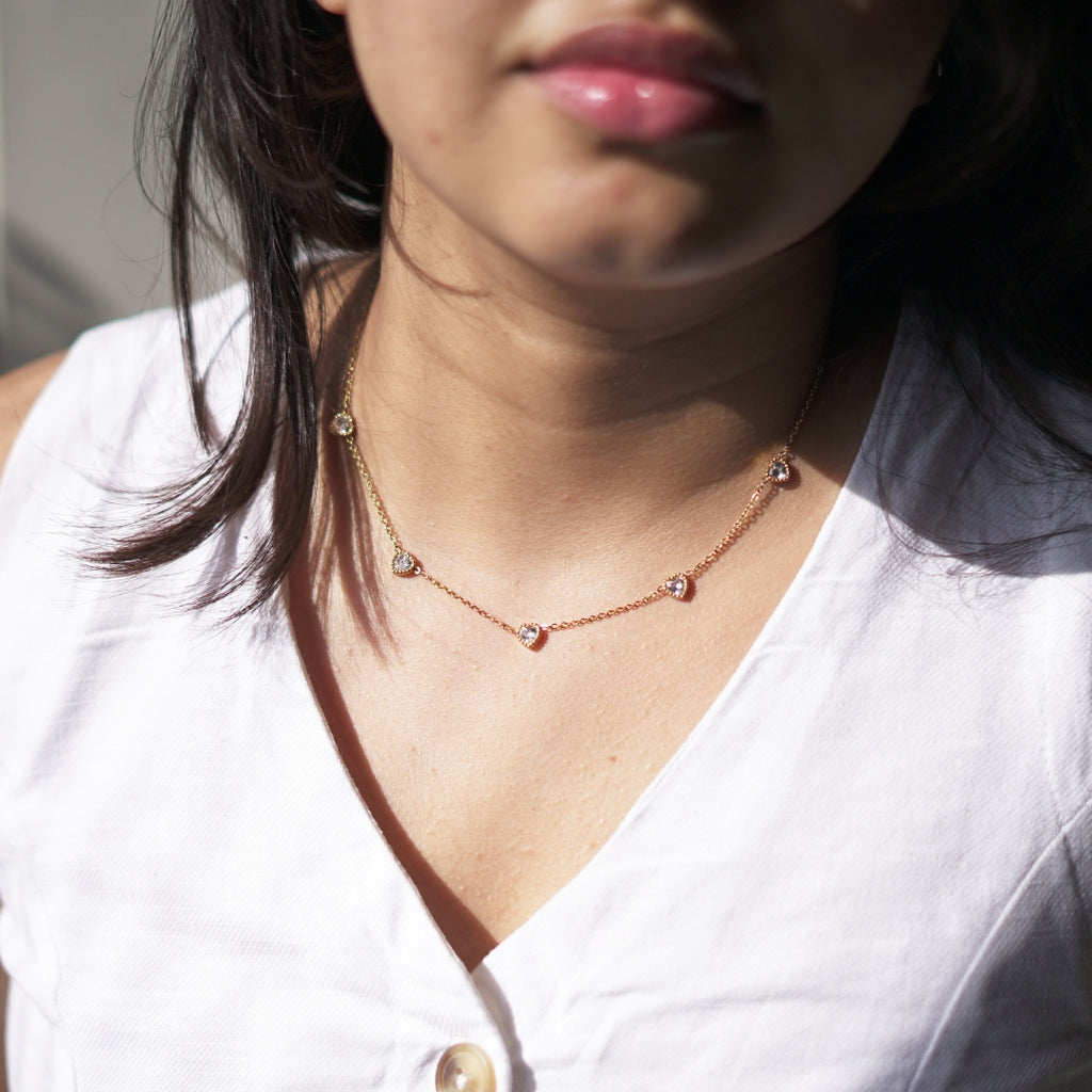 Eternal Hearts Dainty Charm Necklace