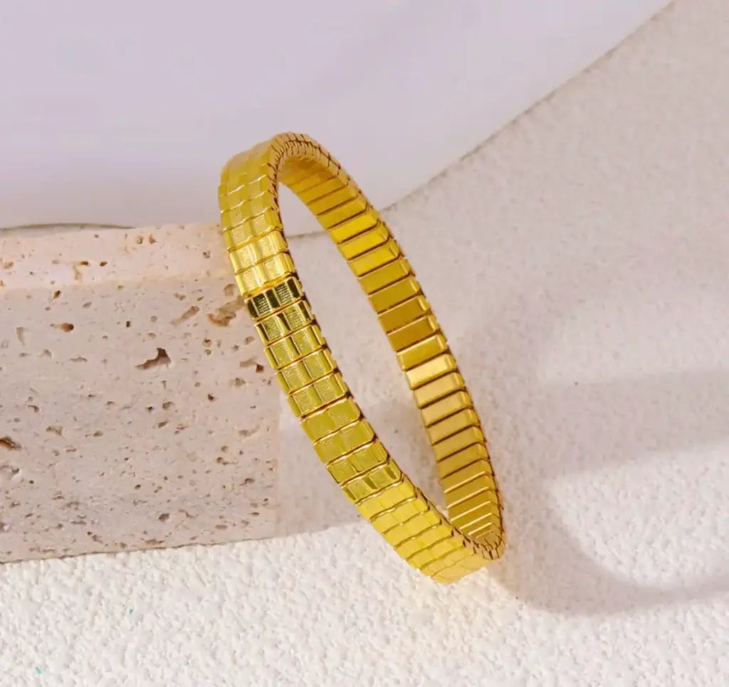 Geometric Gold Bracelet (Adjustable)