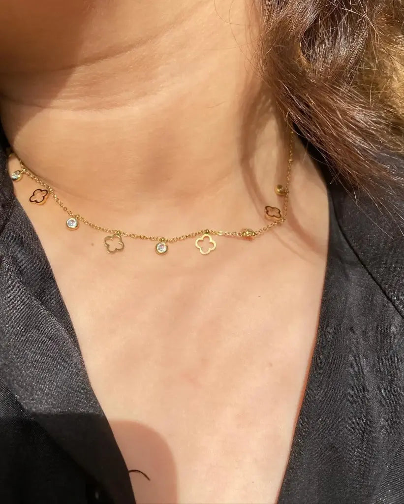 Luna Clover Charm Necklace