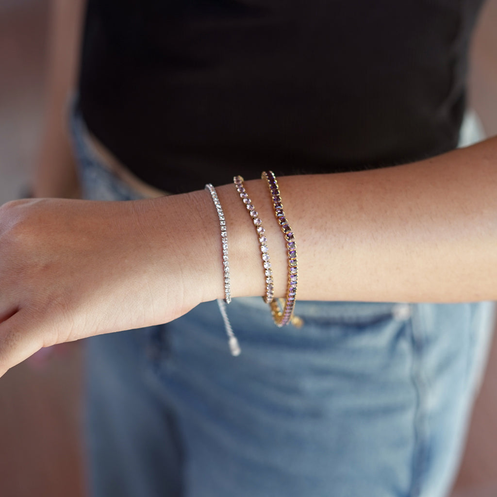Gulabi Glow Tennis Bracelet