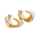 Sculpted Gold Hoop Earrings