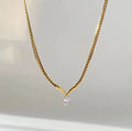Pear Diamond V Necklace