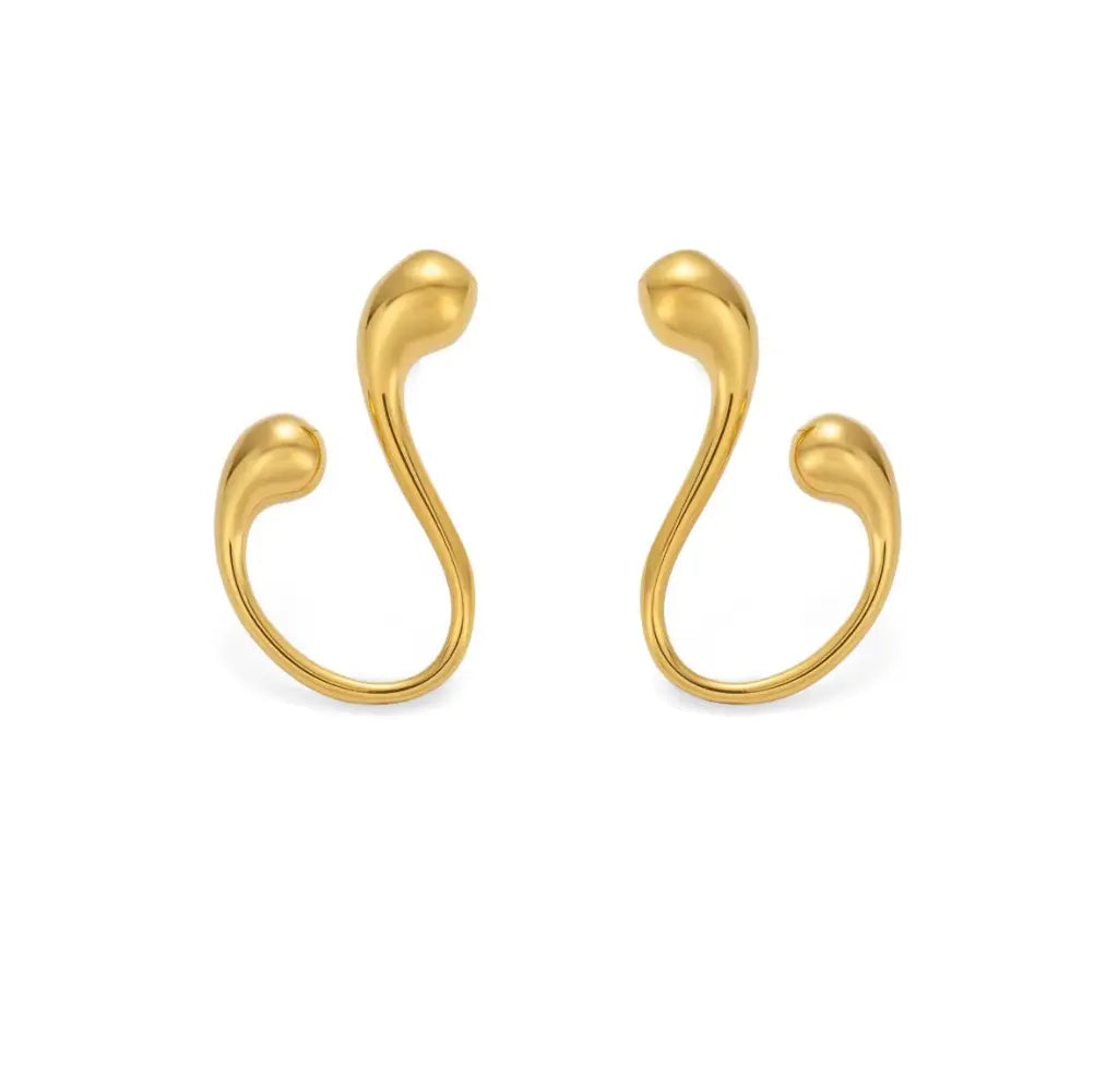 Sculpted Gold Curve Earrings