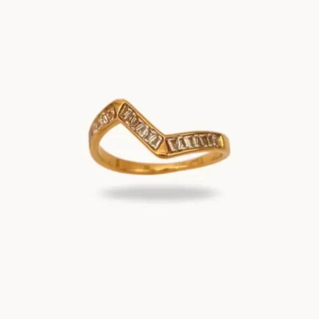 Zigzag Crystal Band Ring